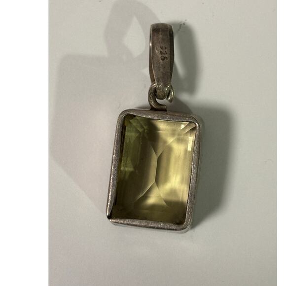 Sterling Silver Citrine Pendant Large - Picture 3 of 3